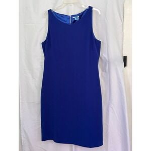 Elie Tahari Cobalt Blue Sleeveless Sheath‎ Dress Career Cocktail Party